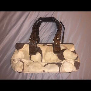 Coach Canvas signature print tote.
